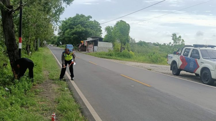 Lokasi kejadian, Jalan Raya Telang, Kamal Bangkalan. (Foto : dok ist / klikku.net)
