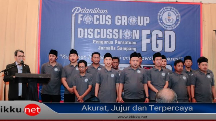Pengurus asosiasi Persatuan Jurnalis Sampang (PJS) Periode 2023-2025 saat dilantik