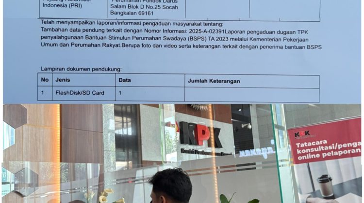 Serius, PRI serahkan tambahan alat dan barang bukti dugaan penyelewengan program BSPS di Kabupaten Bangkalan pada KPK. Dok Anam klikku.id