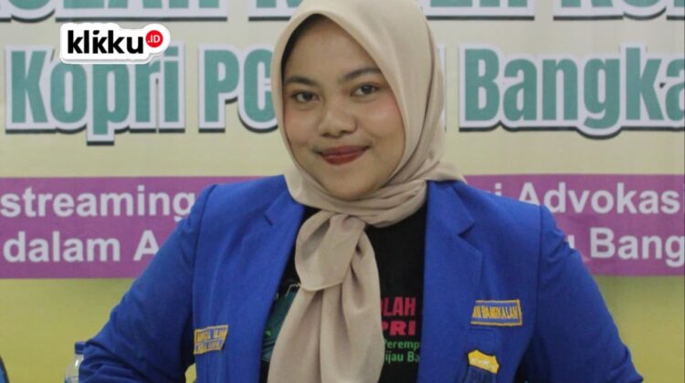 Mufidatul Ulum Ketua PC PMII Bangkalan. Dok Anam klikku.id Jawa Timur.