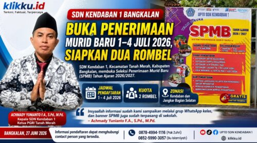 Dok gambar foto ist KLIKKU.ID Anam Biro Bangkalan. SPMB SDN Kendaban 1 Tanah Merah.